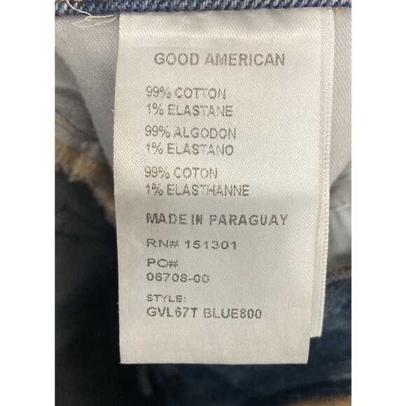 Good American Straight Leg High Rise Jeans Size 8/29 Distressed Destroyed - Picture 4 of 4